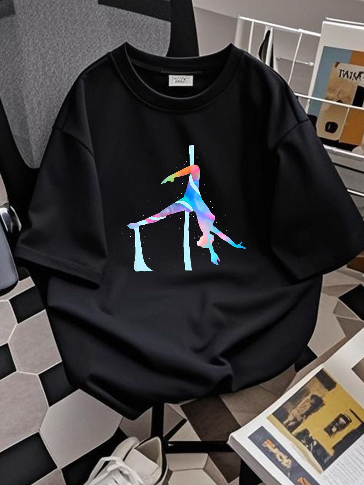 Aerial Silk Yoga Unisex T-shirt Soft Top For Everyday Wear Slightly Summer Designer Clothes Streetwear Versatile Homme Comfortable Stretched_viptrois.com
