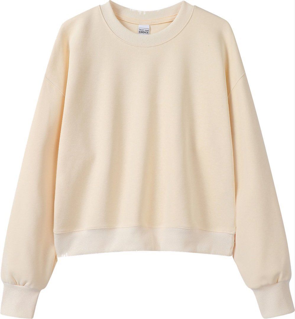 Women's Korean Style Short Zip-Up Cardigan Sweatshirt - Trendy Loose Hoodie For Early Autumn, Solid Color Lightweight Pullover_viptrois.com