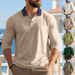 Men's Clothing Lapel Leisure Golf Business Men's Casual Golf Shirt With Contrast Collar - Breathable & Stylish Long Sleeve For Business & Leisure_viptrois.com