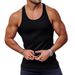Men's Slim Racer Vest Solid Color Knitted Fitness Sports Top For Spring Summer New Casual Breathable Short Sleeve_viptrois.com
