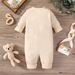 Kids’ Clothing Newborn Baby Boy Spring And Autumn Plaid Patch Bear Long Sleeved Openable One Piece Rompers_viptrois.com