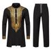Men's Clothing New Men's Robe Fashion Hot Stamping Printing Suit Size Muslim Casual Two Piece Suit_viptrois.com