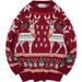 Pure Elk Christmas Gift Sweater For Men, Hong Kong Style, Japanese Retro Couple Knitwear, Autumn Winter Thickened Warm Top_viptrois.com