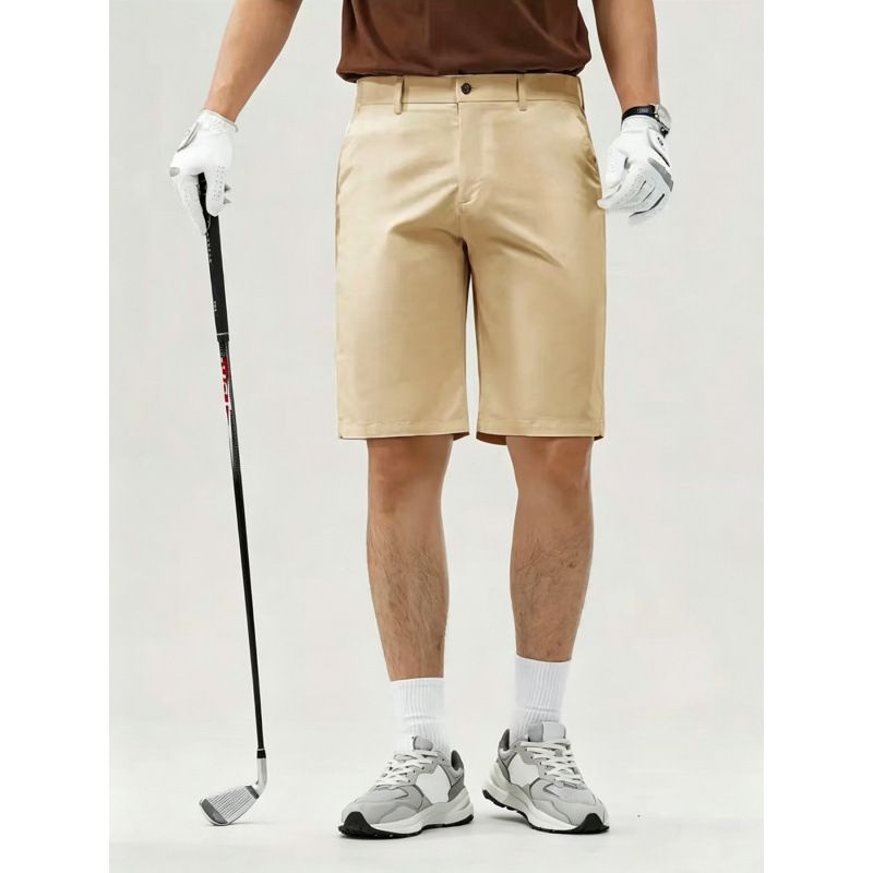 Men's Clothing Men's Solid Color Casual Shorts Quick Drying Thin Candy Color Business Golf Sports Five Point Pants_viptrois.com