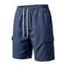 Breathable Men's Linen Work Shorts With Multiple Pockets, Lightweight & Relaxed Fit For Summer_viptrois.com