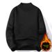 Men's Thickened Semi-turtleneck Plush Sweater Medium Neck Knitted Sweater Men's Bottom Shirt_viptrois.com