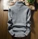Men's Knit Sweater Winter High Neck Cable Pullover Solid Color Casual Warm Turtleneck Sweater For Men_viptrois.com