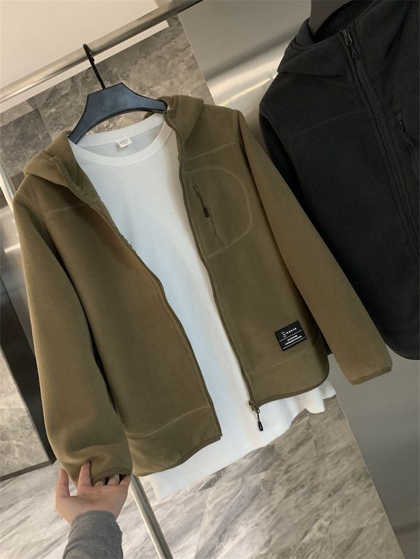 Men's Heavyweight Double-Sided Fleece Hooded Jacket - Winter Warm Pullover Fleece Coat For Casual Wear_viptrois.com