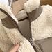 Unisex Fleece-Lined Windproof Sherpa Jacket - Oversized Polo Collar Coat With Chenille Fabric, Stretch Comfort For Fall & Winter_viptrois.com