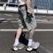 Men's Clothing High Street Plaid Denim Shorts Trend Retro Loose Straight Jacquard Five Point Pants_viptrois.com