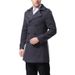 Man's clothing Men's tweed solid coat double breasted epaulette coat trench coat_viptrois.com