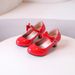 Girls High Heels Princess Shoes 2024 Spring And Autumn Models Medium And Large Children Red Student Performance Dance Shoes Small Leather Shoes_viptrois.com