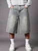 Men's Clothing Men's Unique Straight Leg 6 Point Denim Mid Length Shorts Street Style Trendy And Versatile For Formal & Casual_viptrois.com