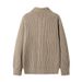 Autumn Trendy Fashion Casual Versatile Men's Exquisite Lapel Solid Color Loose Long Sleeve Knitted Cardigan Sweater_viptrois.com