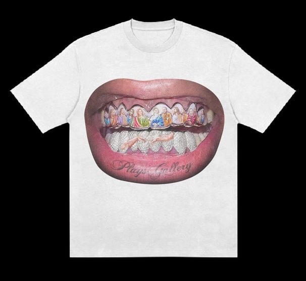 European And American Loose Hip Hop Trendy Brand Creative Printing Retro Couple T Shirt Cross Border Men And Women Same Style Top Short Sleeve_viptrois.com