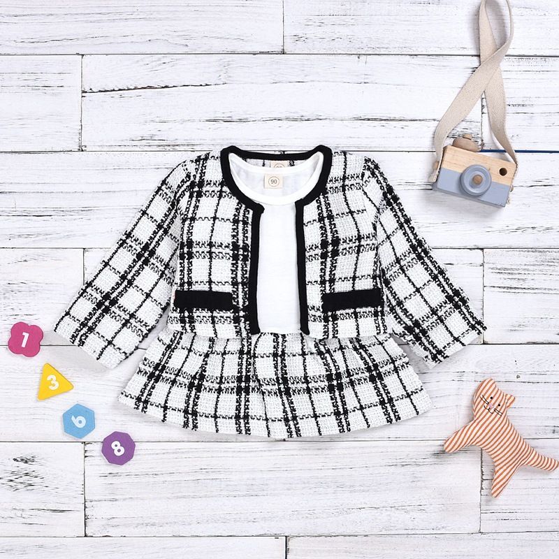 Available In Three Colors, Amazon's Popular Long Sleeved Dress Two Piece Children's Clothing Baby Fragrance Suit One Piece Dropshipping_viptrois.com