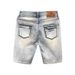 Light Colored Ripped Jeans Men's 2024 Summer Thin Loose Shorts Trendy Printed Casual Versatile Five Quarter Pants_viptrois.com