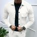 Pulse Cross-Border Autumn Casual Heavy Twill Lapel Long Sleeve Top European And American Single-Breasted Men's Solid Color_viptrois.com