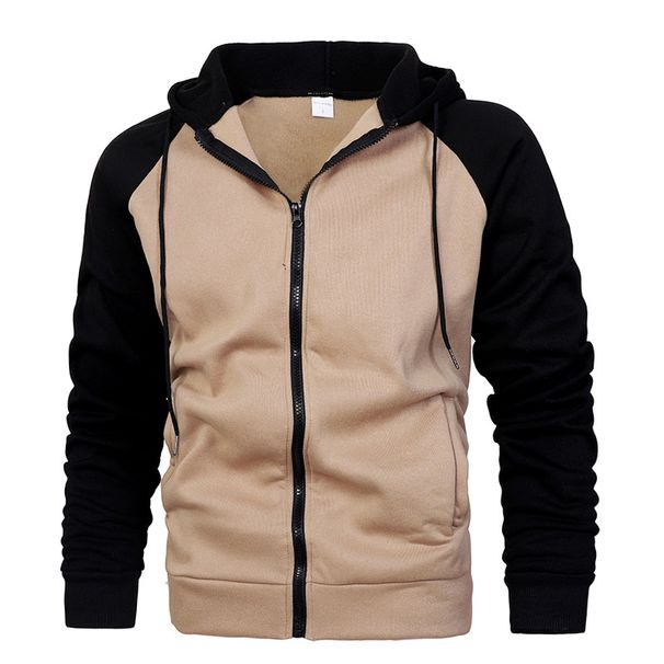 Cross Border New Coat Autumn And Winter European And American Men's Color Matching Fashion Raglan Sleeve Sweatshirt Men's Casual Sports Top_viptrois.com