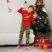 Christmas deer Snowman striped Christmas family dress printed home wear pajamas_viptrois.com