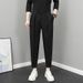 Men's Summer Thin Ice Silk Cropped Jogger Pants Casual Versatile Trendy Brand Velcro Harem Pants_viptrois.com