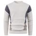 Pure Autumn Winter New Color Block Men's Sweater Simple Versatile Loose Casual Base Knitwear Cross-Border_viptrois.com