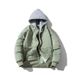 Men's Clothing Autumn And Winter Solid Air Force Pilot Jacket Men's Quilted Jacket Women's Zipper Decoration Hooded Couple Baseball Uniform Trend_viptrois.com
