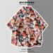 CT Couple Men And Women Pattern Korean Style Student Trend Short Sleeve Floral Shirt Thin Youth Casual Summer Wear_viptrois.com