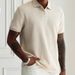 Men's Solid Color Lapel Polo Shirt Short Sleeve Front Button Casual Daily Versatile Tops for Business And Travel_viptrois.com