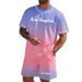 Los Angeles Style Printed Casual Set Men's Summer Outfit Beach Party Outdoor Streetwear Two-Piece_viptrois.com