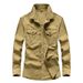 Autumn Men's New Retro Jacket Stretch Fashion Trend Shirt Multi-pocket_viptrois.com