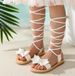 Girls' 2025 New Summer Casual Fashionable Lace-up Princess Shoes - Cute Butterfly Knot Beach Shoes_viptrois.com
