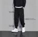 Men's Streetwear Cargo Joggers - Fleece-Lined Drawstring Pants With Utility Pockets, Hip-Hop & Casual Winter Trousers (Black/Grey, Sizes M-8xl)_viptrois.com