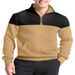 2026 Fashion Knitwear Pullovers Sweatshirts Youth/Men Stand Collar Half Zipper Splicing Long Sleeve Casual Slim Sweater_viptrois.com