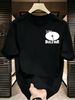 3 Pack Premium Men's Retro Vinyl Record BULEVAR Cursive Letter Print T-Shirt, Heavy Cotton Crew Neck Casual Tee, Luxury Summer Basic Black White Grey_viptrois.com