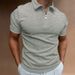 Summer Men's Polo Shirt Short Sleeve Zipper Personality Casual Outdoor Breathable Waffle Zipper Style Polo Shirt_viptrois.com