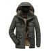 Men's clothing plus fleece thickened plus-size men's padded jacket medium length plus-size warm padded jacket_viptrois.com