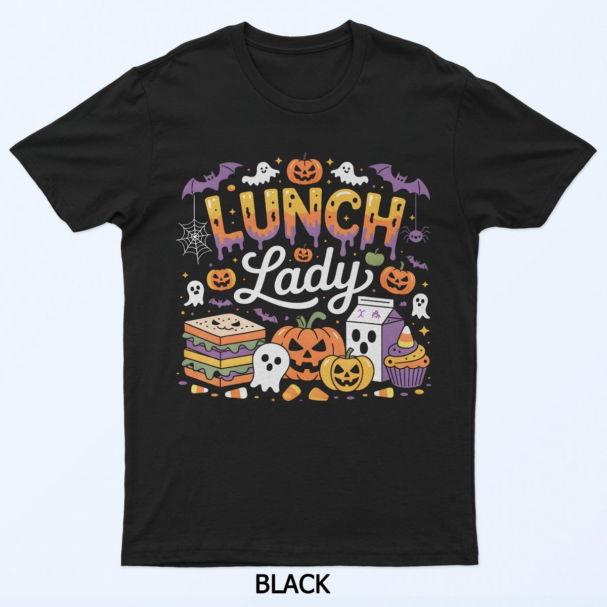 Fabulous Lunch Lady Halloween Ghost Pumpkin Costume Funny T-Shirt Mens Womens Tees Top_viptrois.com
