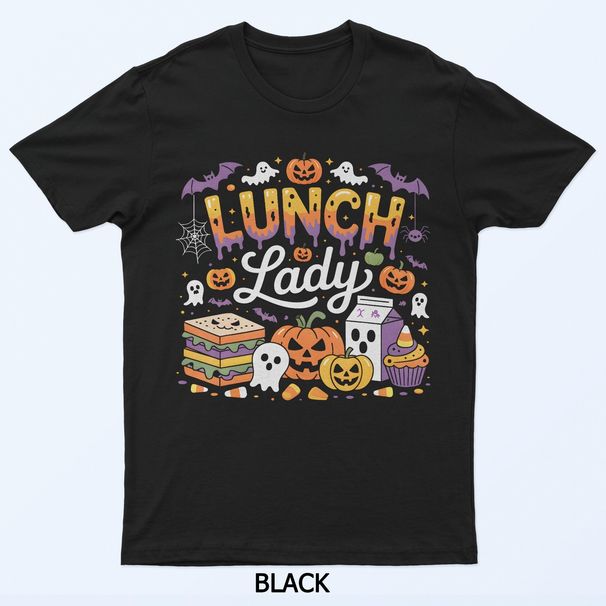 Fabulous Lunch Lady Halloween Ghost Pumpkin Costume Funny T-Shirt Mens Womens Tees Top_viptrois.com