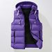 Men's Winter Hooded Vest - Thickened Cotton, Sleeveless, Stylish & Warm For Casual Wear_viptrois.com
