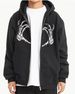 Sweatshirt INS Solid Color Heart Bone Cartoon Print Loose Thickened Fleece Hooded Jacket_viptrois.com