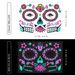 Funny Halloween two-color glow-in-the-dark tattoo face with Day of the Dead scar tattoo sticker_viptrois.com