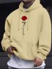 Men's Autumn/Winter Casual Fashion Loose Hoodie Rose Cross Letter Print Warm Long Sleeve Hoodie_viptrois.com