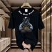 【DORAE】Unisex Oversized T-shirt (100% Cotton) Off-White ("Big Dog Swag Gangster Pup" Print & Hip-Hop Street Casual Design)_viptrois.com