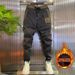Men's Slim Fit Corduroy Casual Pants Fleece Lined Long Trousers Trendy Versatile Autumn Winter Style All Match Harem Pants_viptrois.com