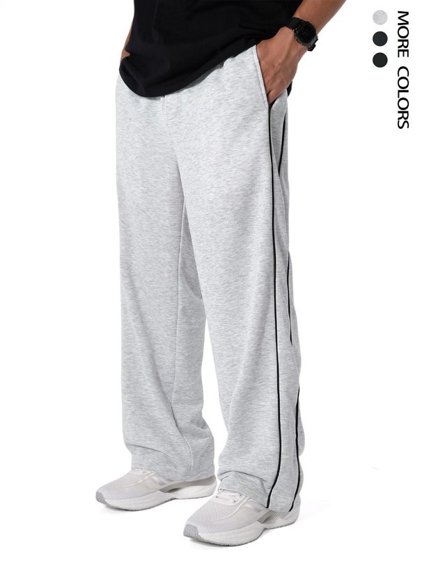 Men's Clothing Sports Casual Pants Retro Sweatpants Trend Straight Loose Wide Leg Trousers_viptrois.com