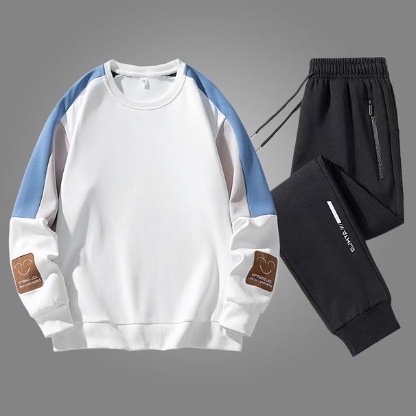 Men's Clothing Spring and Autumn Suit Sweatshirt Men's Cotton New Round Neck Loose Large Size Fat Bottoming Shirt Trendy Top Jacket_viptrois.com