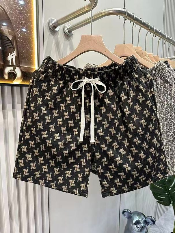 Men's Summer Casual Contrast Trim Beach Shorts - Fashionable Elastic Waist Quick-Dry Athletic Shorts For Outdoor Sports_viptrois.com