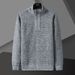 Men's Casual Knit Sweater – Relaxed Fit, Stand Collar, Solid Color Pullover (Light Gray/Dark Gray/Burgundy/Blue/Coffee)_viptrois.com