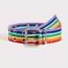 New Nylon Braided Double Exhaust Eyelet Belt Rainbow Stripes Stitching Fashionable And Versatile With Jeans_viptrois.com